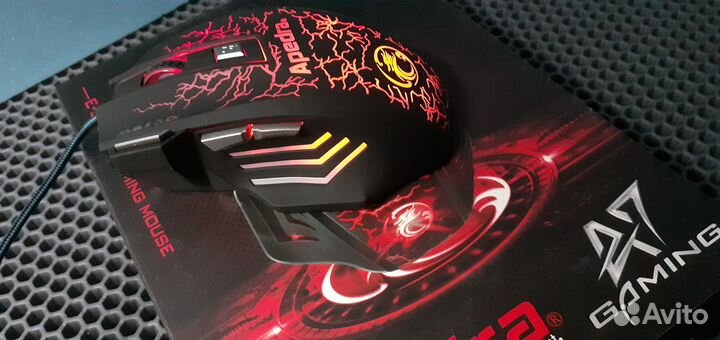 Игровая 3D мышь Apedra A7 Подсветка 7 кнопок Новая
