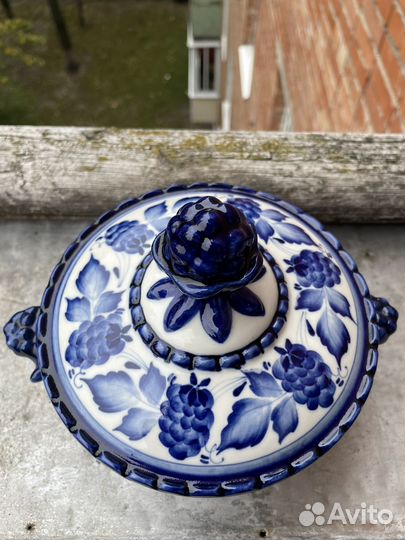 Гжель СССР конфетница винтаж