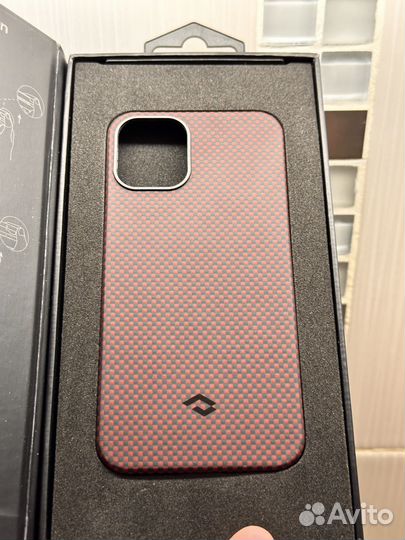 Чехол pitaka iPhone 12 mini Бордовый