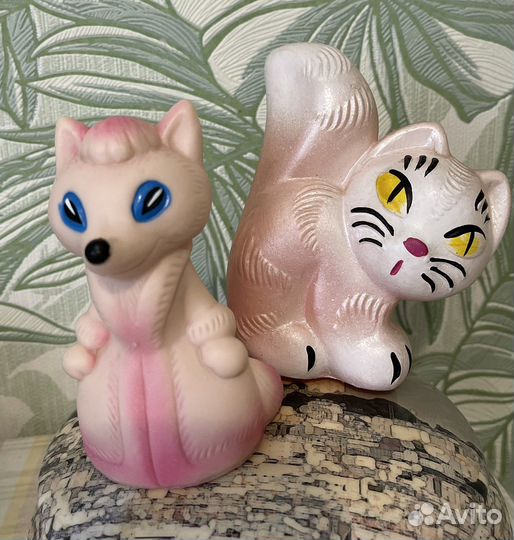 Резиновые игрушки Лиса и Кот периода СССР