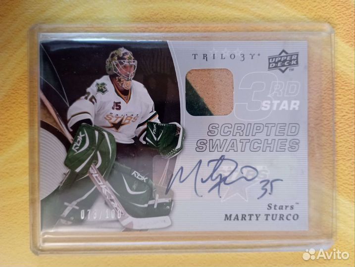 Хоккейная карта автограф-джерси M. Turco