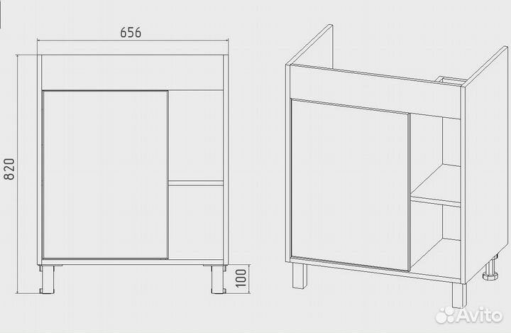 Тумба под раковину viant 