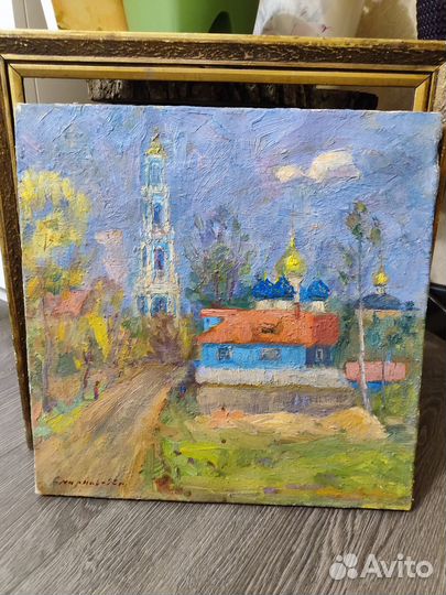 Картина маслом на холсте пейзаж 1993 год