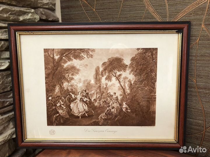 Старинная гравюра. 19 век в раме