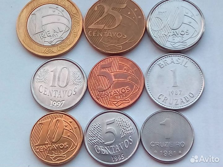 Монеты юар, Турции, Бразилии