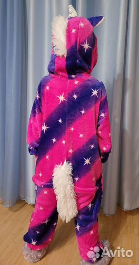 Пижама кигуруми единорог звёздный розовый
