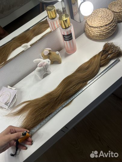 Волосы натуральные русые 45см для наращивания