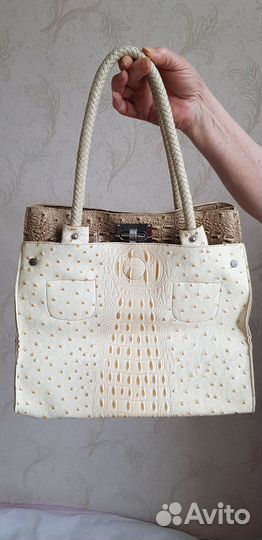 Женская сумка из натуральной кожи страуса