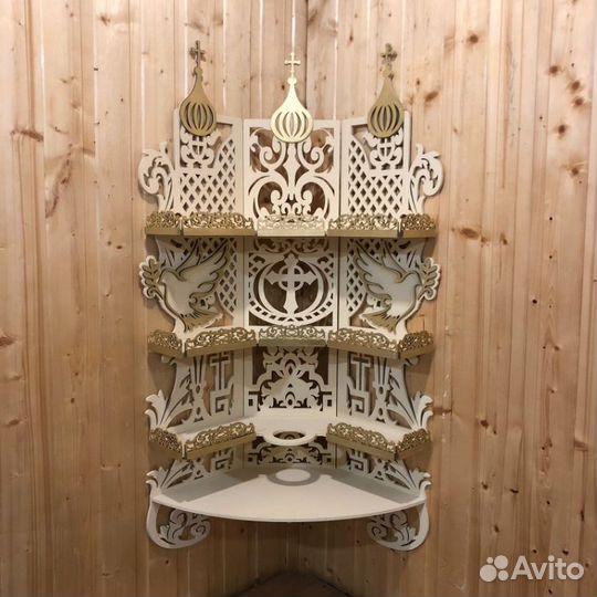 Угловая полка для икон 98 см x 51 см