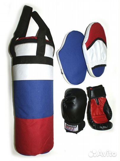 Набор для бокса детский (груша+перчатки+2 лапы)