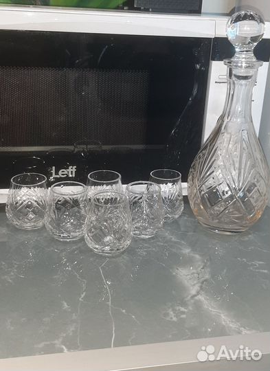 Графин и стопки, хрусталь СССР