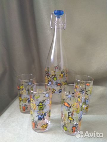 Стаканы+ бутылка