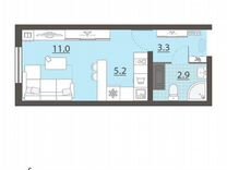 Квартира-студия, 22,4 м², 17/25 эт.