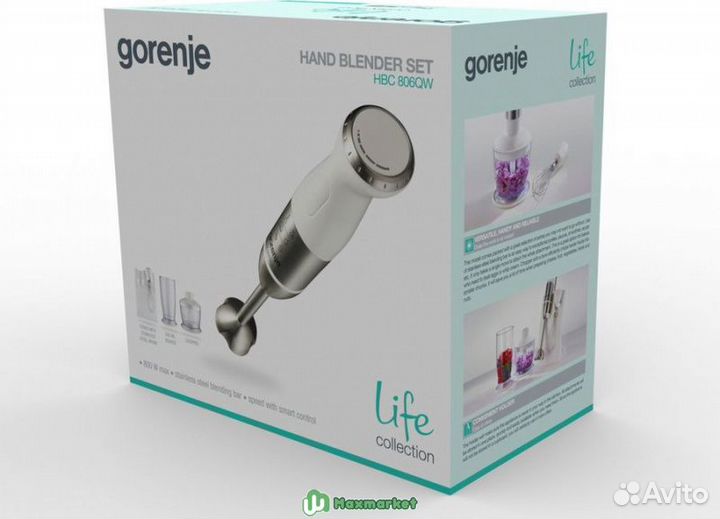 Погружной блендер Gorenje HBC806QW 800Вт белый