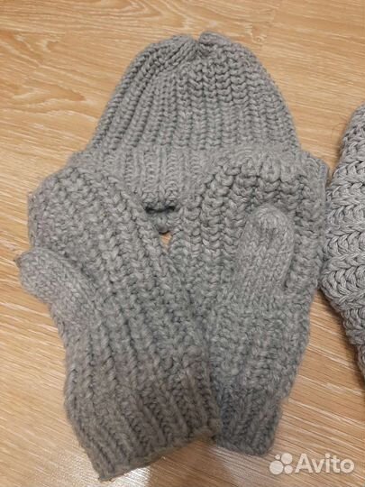 Шапка снуд и варежки