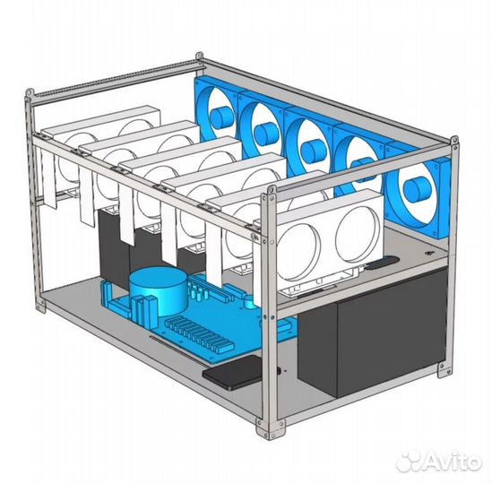 Каркас/ корпус/ для майнинга/майнинг фермы/6 карт