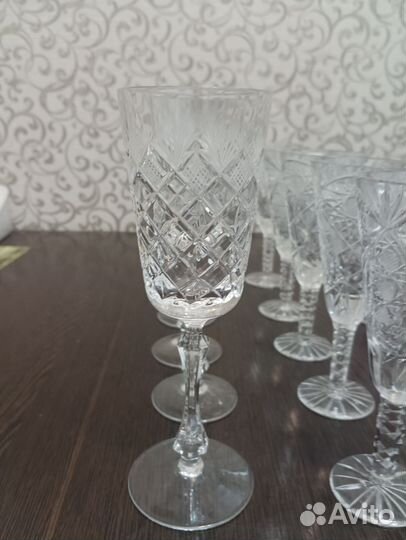 Фужеры хрустальные СССР 20см, 17,5см, 15см, 10,5