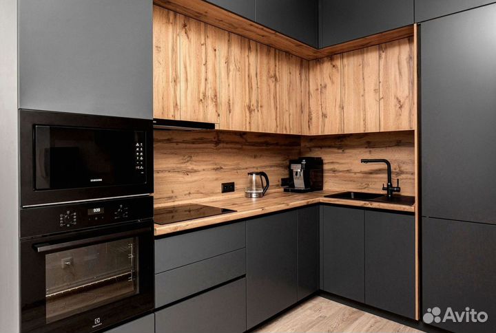 Угловая кухня с мдф фасадами