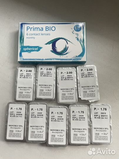 Контакные линзы Prima bio 8.8