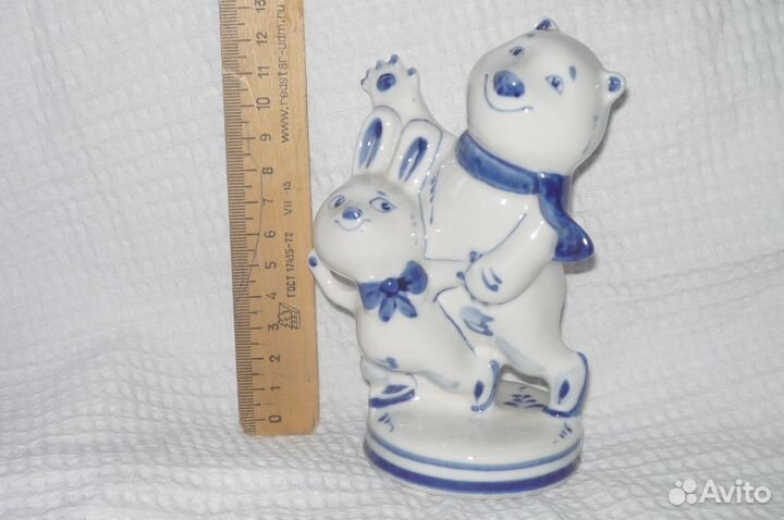 Статуэтка Талисман Сочи 2014 Гжель Медведь Заяц