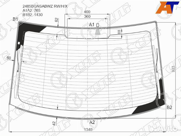 Стекло заднее BMW 5-series