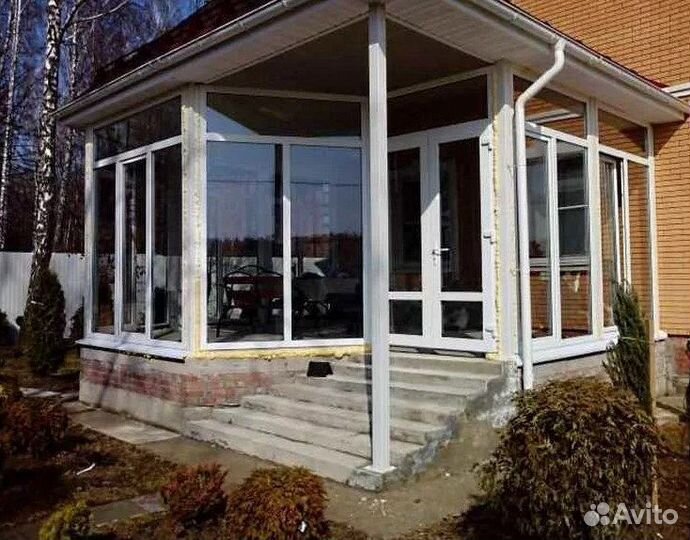 Остекление веранд, террас, беседок. Бюджетно