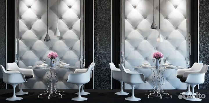 Мягкие стеновые панели из кожи, велюра