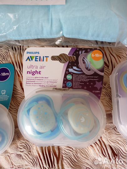 Соска пустышка avent, бутылочки, подушка
