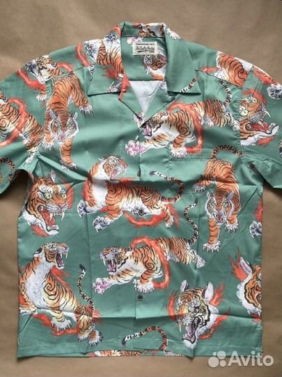 Гавайская рубашка wacko maria тигр xl
