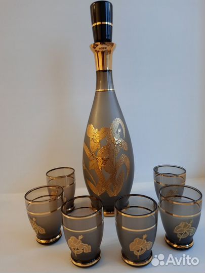 Чешский штоф с рюмками Богемия