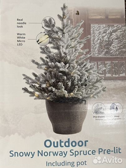 Елка искусственная заснеженная 120см в кашпо