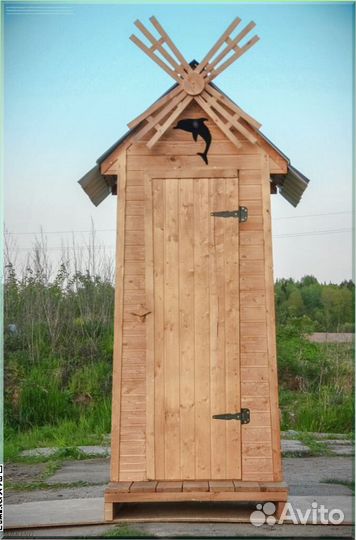Дачный туалет деревянный с установкой заж 004
