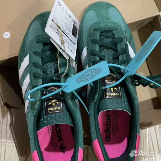 Adidas gazelle indoor green pink оригинал