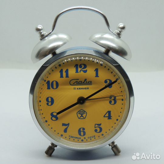 Слава Советский механический будильник часы СССР