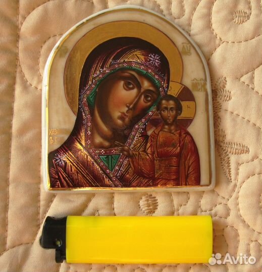 Икона Казанская 1993г Гжель Роспись Авторская