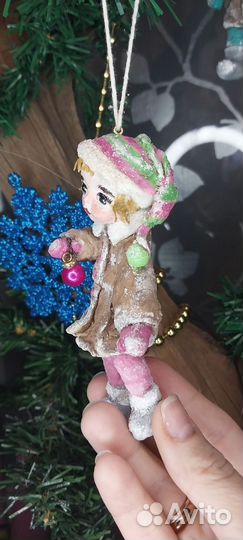 Елочные игрушки из ваты