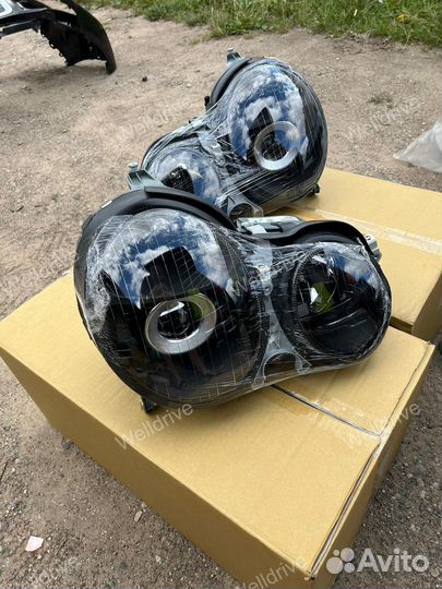 Фары Mercedes W210 1999-2002 галоген черные