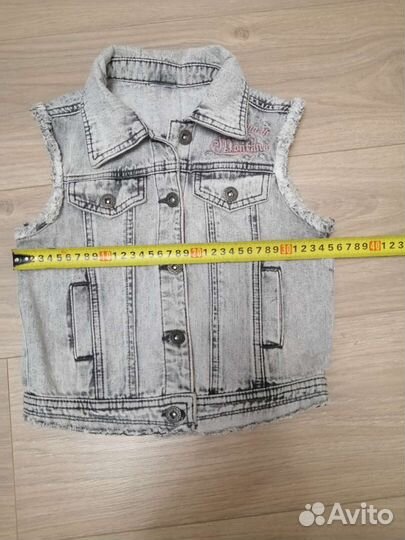 Джинсовая жилетка для девочки 7-10 лет