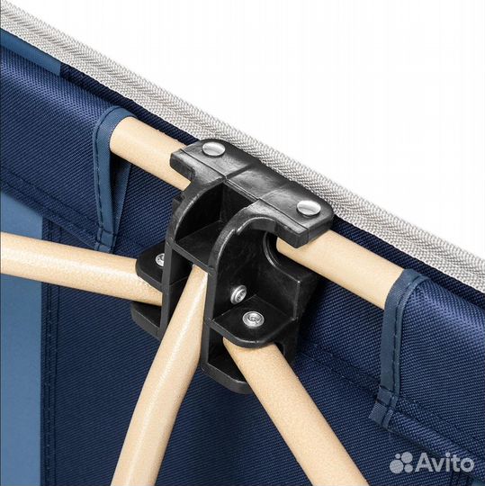 Кровать раскладушка усиленная с матрасом, Синяя