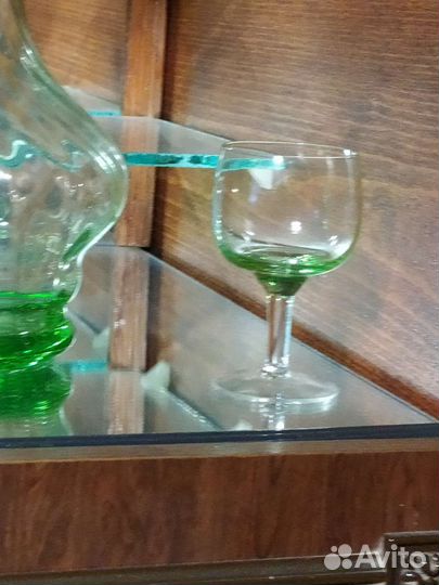 Фужеры бокалы зеленое стекло СССР. Винтаж