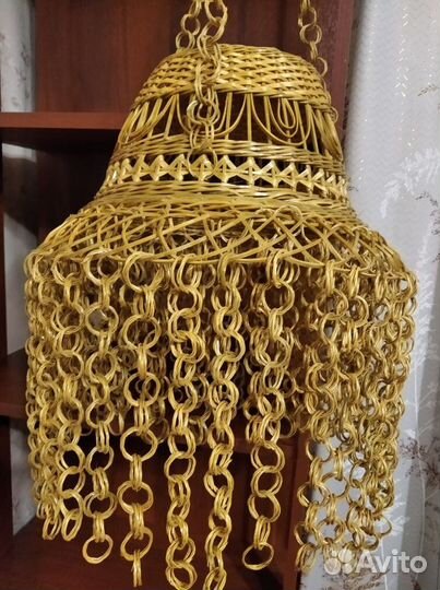 Плетеный абажур