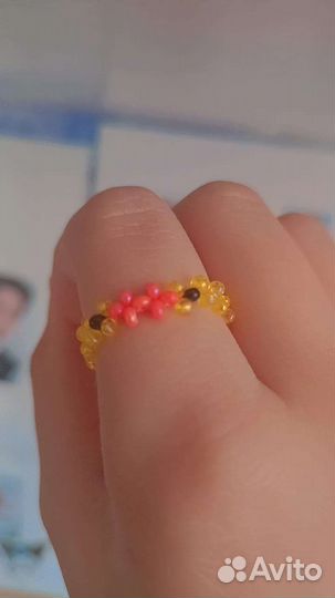 Кольцо из бисера с уткой