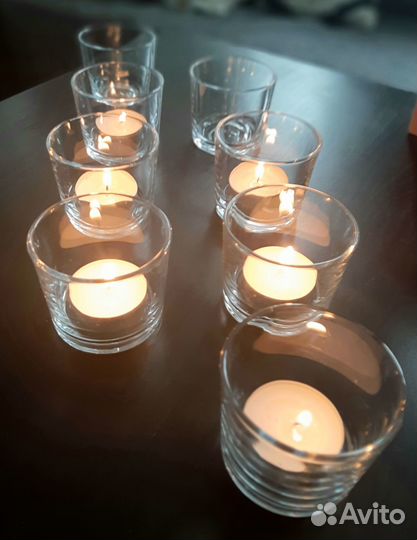 Стеклянные подсвечники Икея