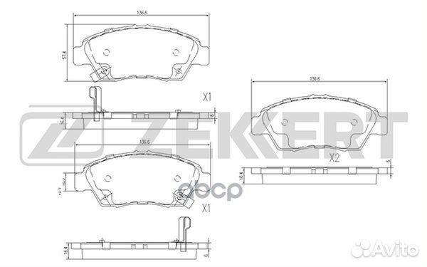 Колодки торм. диск. передн. Honda Civic V-VII 9