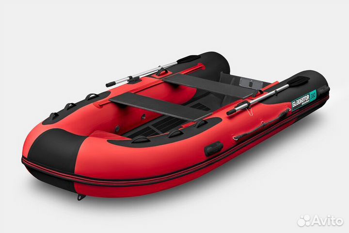 Надувная лодка gladiator RIB380AL красно-чёрная