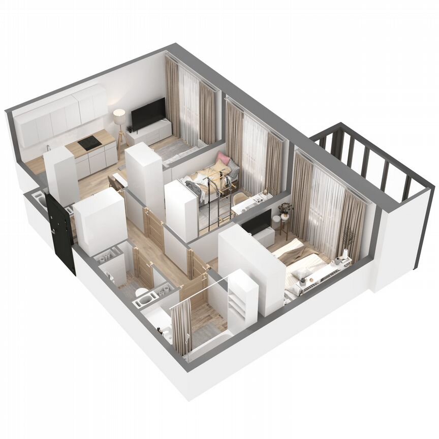 2-к. квартира, 50,5 м², 11/23 эт.