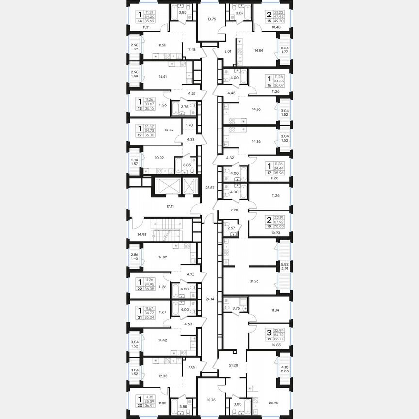 2-к. квартира, 49,7 м², 3/15 эт.