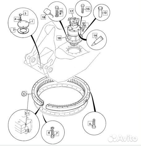 332/P6830 Болт опу JCB JS200/220