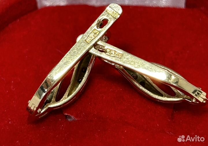 Серьги золотые 583 пробы СССР