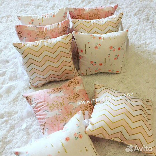 Бортики подушки в кроватку 12 штук